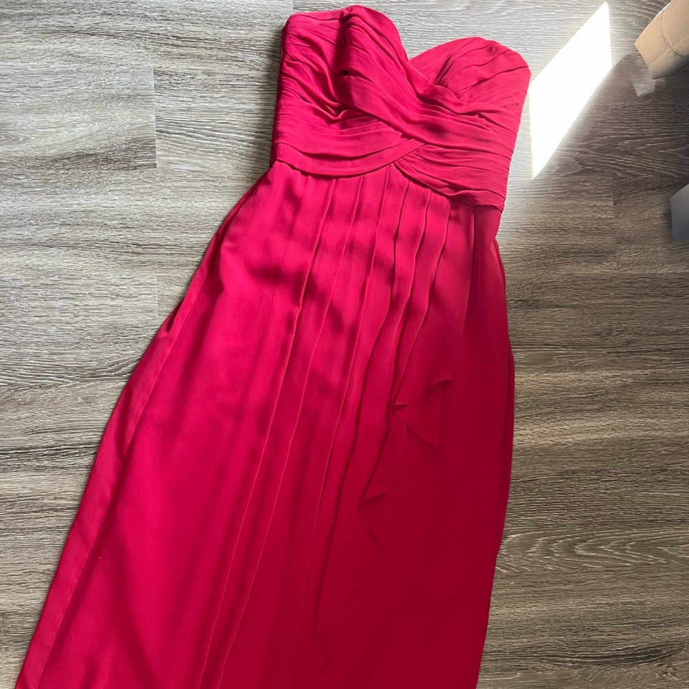 David’s bridal strapless long dress